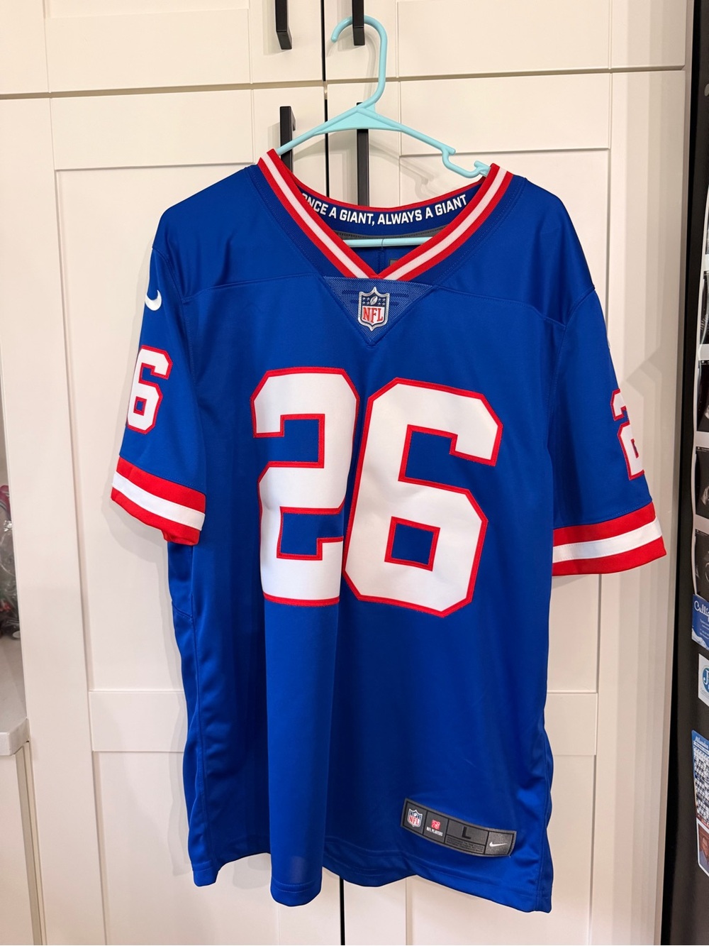 Nike Blue Red White Giants Football Jersey